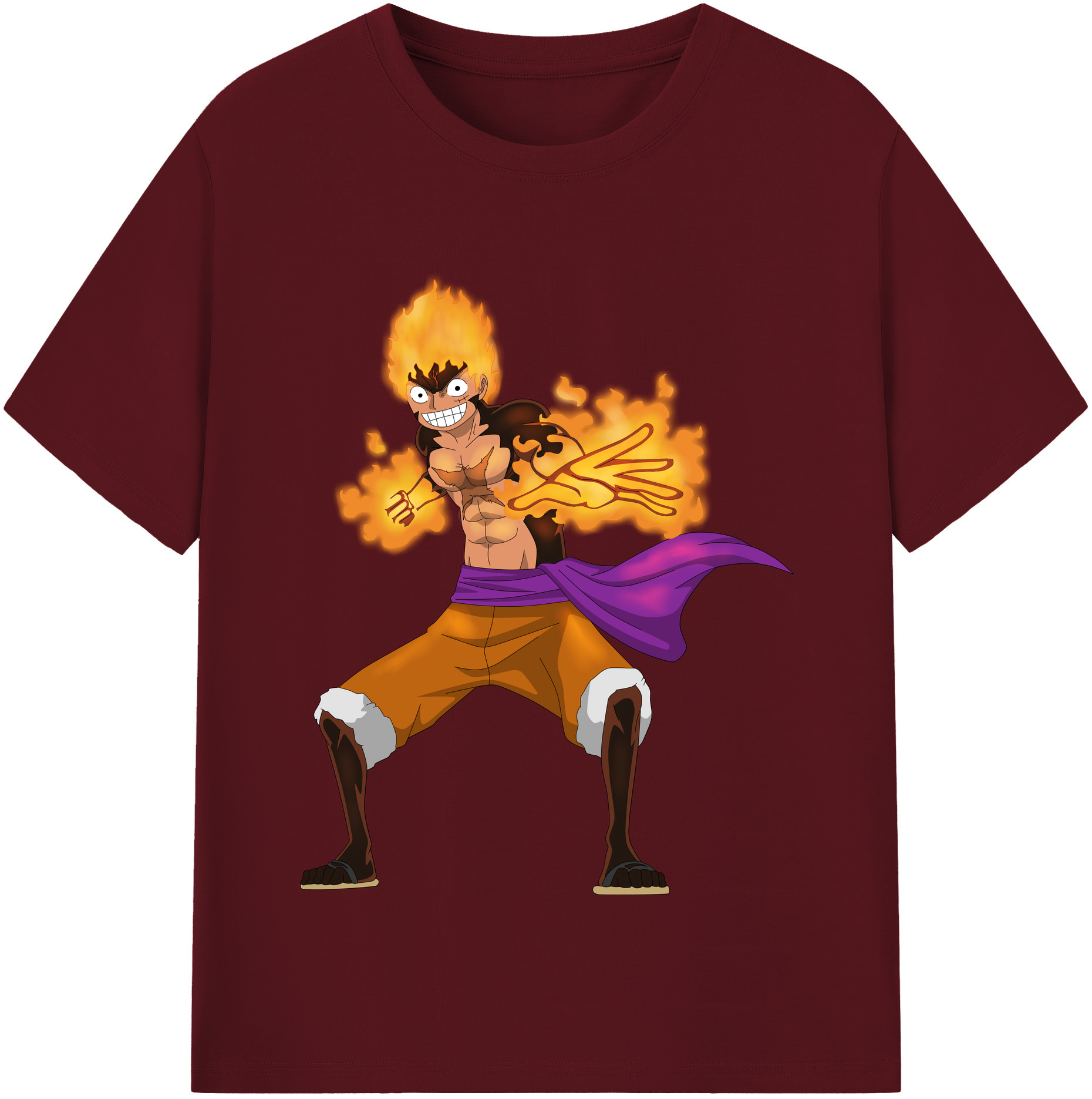 ワンピース モンキー・D・ルフィ ONE PIECE Monkey D. Luffy 綿100％半袖Tシャツ（フロントプリント）